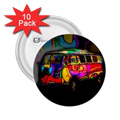 Hippie Van  2 25  Buttons (10 Pack)  by Valentinaart