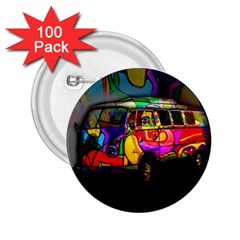 Hippie Van  2 25  Buttons (100 Pack)  by Valentinaart