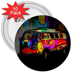 Hippie Van  3  Buttons (10 Pack) 