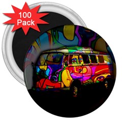 Hippie Van  3  Magnets (100 Pack)