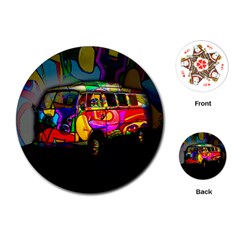 Hippie Van  Playing Cards (round) 