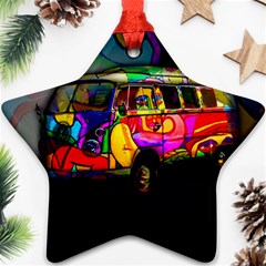 Hippie Van  Star Ornament (two Sides) by Valentinaart