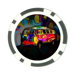 Hippie Van  Poker Chip Card Guard by Valentinaart