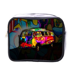 Hippie Van  Mini Toiletries Bags by Valentinaart