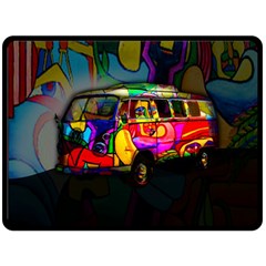 Hippie Van  Fleece Blanket (large) 