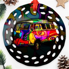 Hippie Van  Ornament (round Filigree)