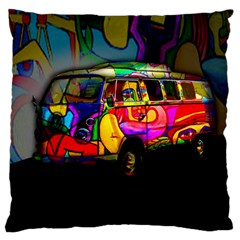 Hippie Van  Large Cushion Case (one Side) by Valentinaart