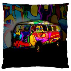 Hippie Van  Large Flano Cushion Case (one Side)