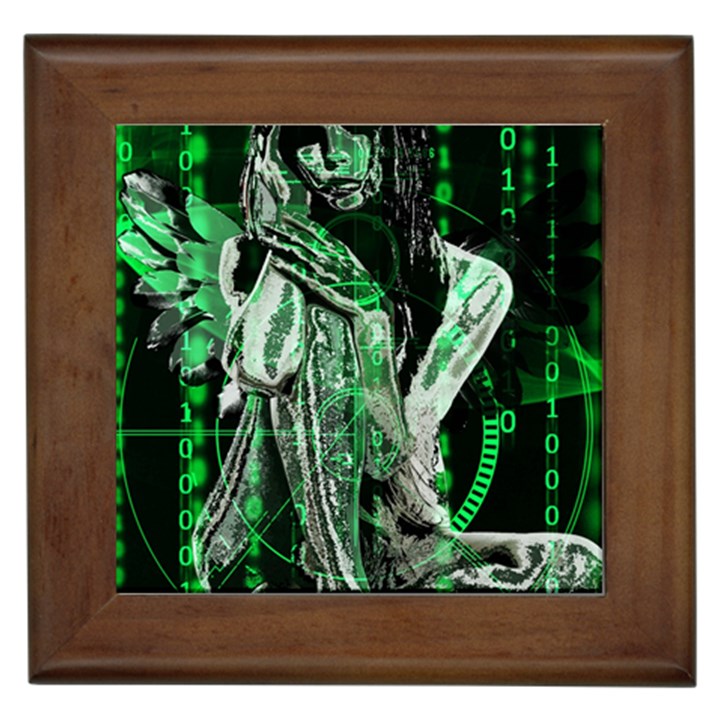 Cyber angel Framed Tiles