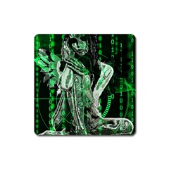 Cyber Angel Square Magnet by Valentinaart