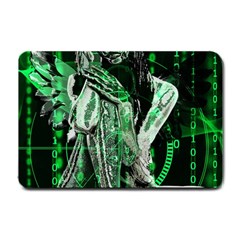 Cyber Angel Small Doormat  by Valentinaart