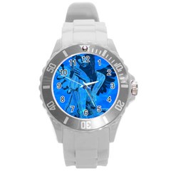 Underwater Angel Round Plastic Sport Watch (l) by Valentinaart