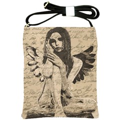 Vintage Angel Shoulder Sling Bags by Valentinaart