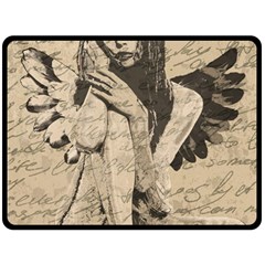 Vintage Angel Double Sided Fleece Blanket (large)  by Valentinaart