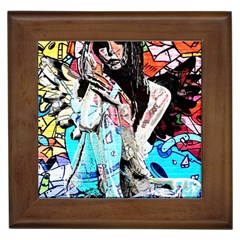 Graffiti Angel Framed Tiles by Valentinaart