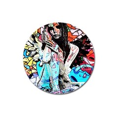 Graffiti Angel Magnet 3  (round) by Valentinaart