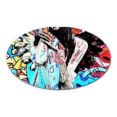 Graffiti Angel Oval Magnet by Valentinaart