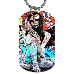 Graffiti Angel Dog Tag (one Side) by Valentinaart