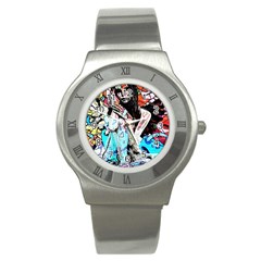 Graffiti Angel Stainless Steel Watch by Valentinaart