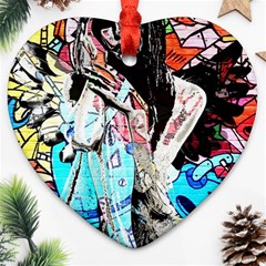 Graffiti Angel Heart Ornament (two Sides) by Valentinaart