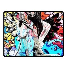 Graffiti Angel Double Sided Fleece Blanket (small)  by Valentinaart