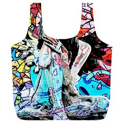 Graffiti Angel Full Print Recycle Bags (l)  by Valentinaart