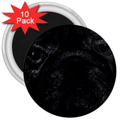 Black Bulldog 3  Magnets (10 Pack)  by Valentinaart