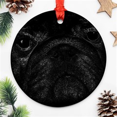 Black Bulldog Round Ornament (two Sides) by Valentinaart