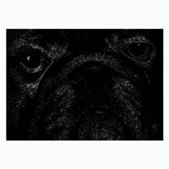 Black Bulldog Large Glasses Cloth by Valentinaart