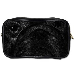 Black Bulldog Toiletries Bags by Valentinaart