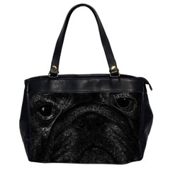 Black Bulldog Office Handbags (2 Sides)  by Valentinaart