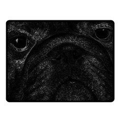 Black Bulldog Fleece Blanket (small) by Valentinaart