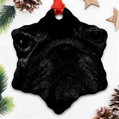 Black Bulldog Ornament (snowflake)