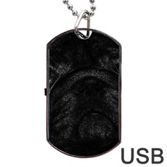 Black Bulldog Dog Tag Usb Flash (one Side)