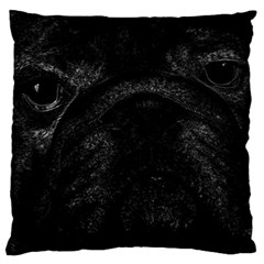 Black Bulldog Large Cushion Case (two Sides) by Valentinaart