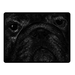 Black Bulldog Double Sided Fleece Blanket (small)  by Valentinaart