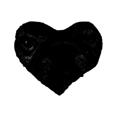 Black Bulldog Standard 16  Premium Flano Heart Shape Cushions by Valentinaart