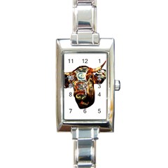 Artistic Cow Rectangle Italian Charm Watch by Valentinaart