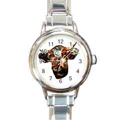 Artistic Cow Round Italian Charm Watch by Valentinaart