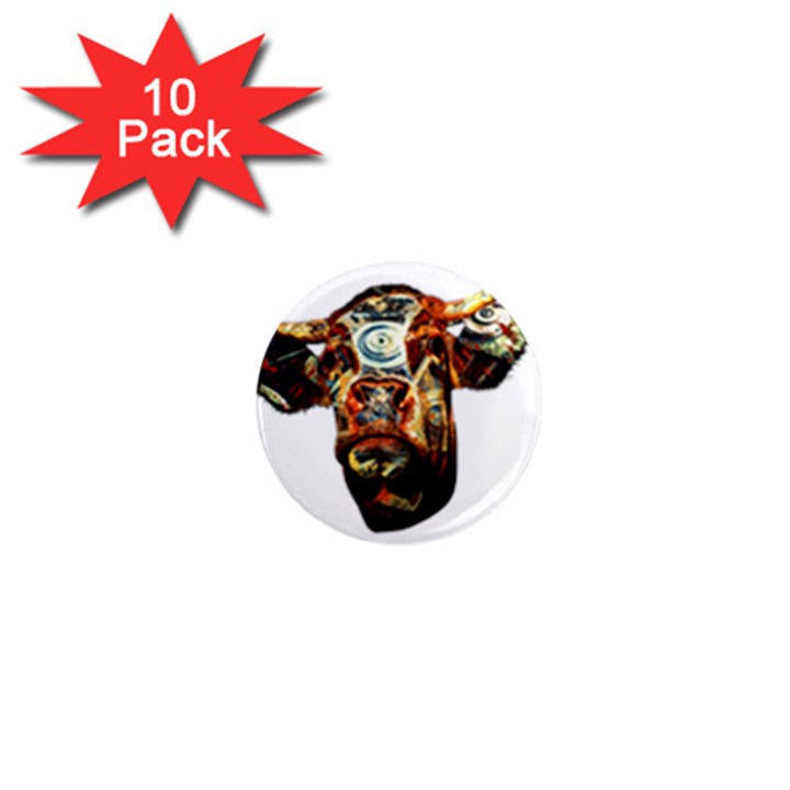 Artistic Cow 1  Mini Magnet (10 pack) 