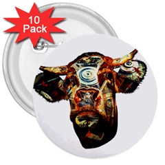 Artistic Cow 3  Buttons (10 Pack)  by Valentinaart