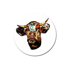 Artistic Cow Magnet 3  (round) by Valentinaart