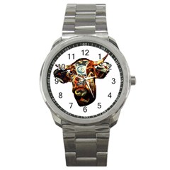 Artistic Cow Sport Metal Watch by Valentinaart