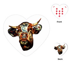 Artistic Cow Playing Cards (heart)  by Valentinaart