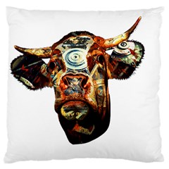 Artistic Cow Large Cushion Case (one Side) by Valentinaart