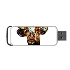 Artistic Cow Portable Usb Flash (one Side) by Valentinaart