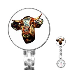 Artistic Cow Stainless Steel Nurses Watch by Valentinaart