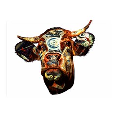 Artistic Cow Double Sided Flano Blanket (mini)  by Valentinaart