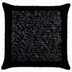 Handwriting  Throw Pillow Case (black) by Valentinaart