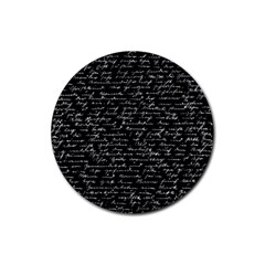 Handwriting  Rubber Round Coaster (4 Pack)  by Valentinaart